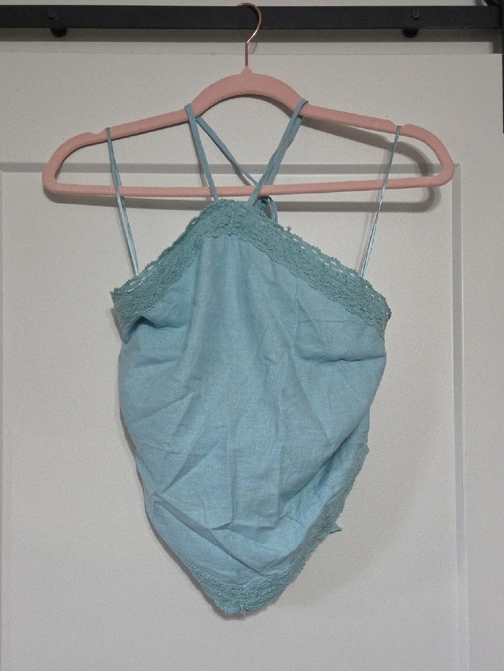 American Eagle Outfitters Light Blue Lace-Trim Camisole